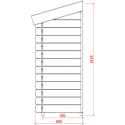 Armoire adossée grand modèle en bois pour abri de jardin Solid