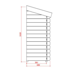 Armoire adossée grand modèle en bois pour abri de jardin Solid