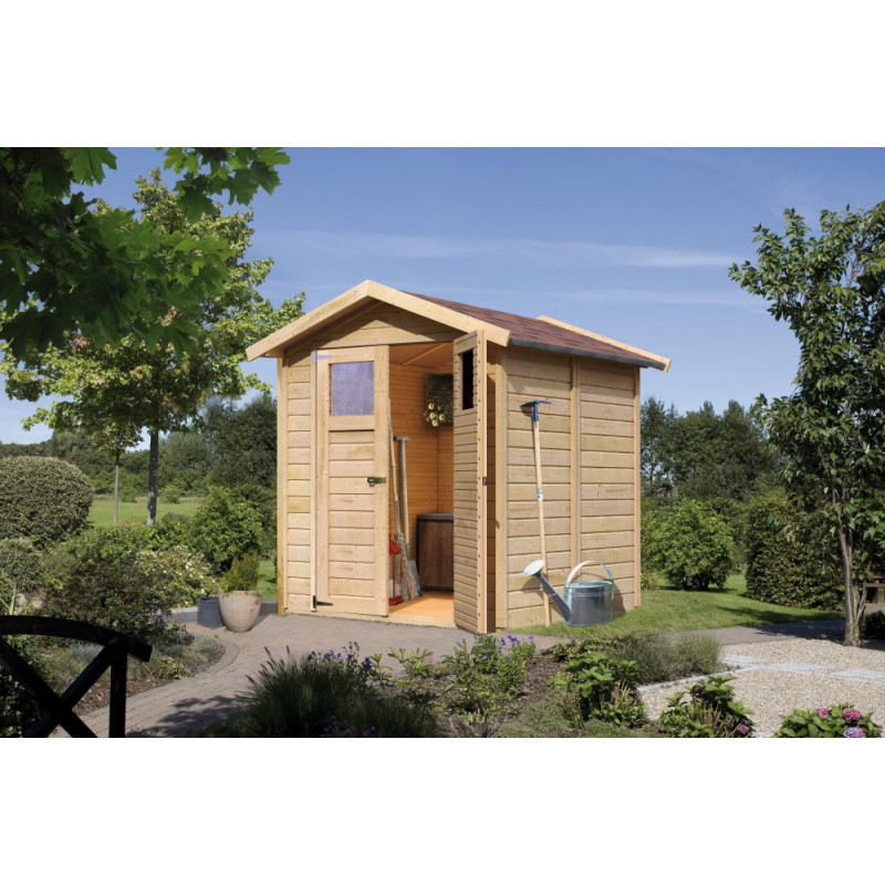 Abri de jardin en bois Dahme 3 de 3,31m² panneaux 14mm - Karibu