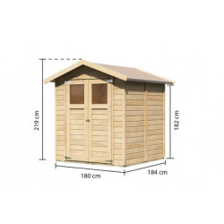 Abri de jardin en bois Dahme 3 de 3,31m² panneaux 14mm - Karibu