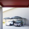 Carport 2 voitures en alu et polycarbonate 6mm ANTI-UV