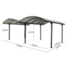 Carport 2 voitures en alu et polycarbonate 6mm ANTI-UV