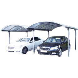 Carport 2 voitures en alu et polycarbonate 6mm ANTI-UV