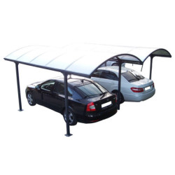Carport 2 voitures en alu et polycarbonate 6mm ANTI-UV