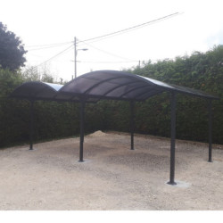 Carport 2 voitures en alu et polycarbonate 6mm ANTI-UV