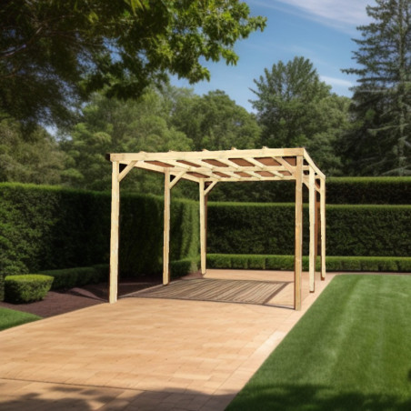 Carport en bois traité autoclave 15m² Habrita