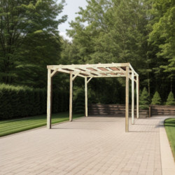 Carport en bois traité autoclave 15m² Habrita