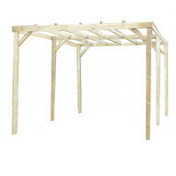 Carport en bois traité autoclave 15m² Habrita
