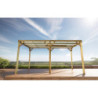Carport en bois traité autoclave 15m² avec couverture PVC Habrita