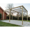 Carport en bois traité autoclave 15m² avec couverture PVC Habrita