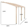 Carport adossé en bois traité autoclave 15m² Habrita