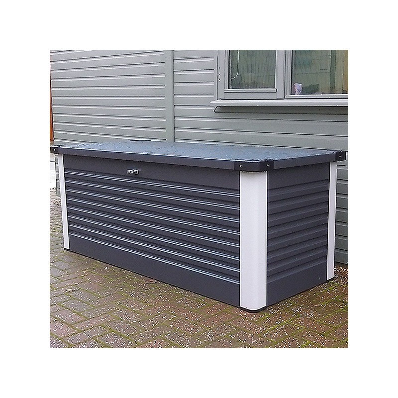 Coffre de jardin en métal anthracite 1000L Patio Box - Trimetals