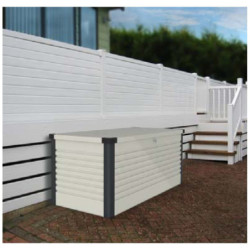 Coffre de jardin sécurisé 1000L Patio Box - Métal blanc TRIMETALS