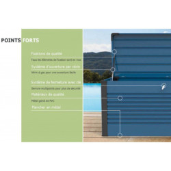 Coffre de jardin en métal bleu 750L Patio Box 1,06m² TRIMETALS