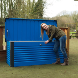 Coffre de jardin en métal bleu 750L Patio Box 1,06m² TRIMETALS