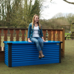 Coffre de jardin en métal bleu 1000L Patio Box 1,46m² TRIMETALS