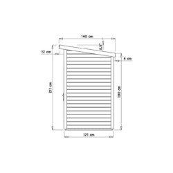Abri de jardin Skur1 2,19m² + plancher traité peint gris Baltic