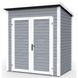 Abri de jardin Skur1 2,19m² + plancher traité peint gris Baltic
