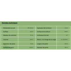 Abri en bois traité et peint gris 4,31m² Skur 4 + plancher Baltic