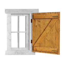 Volet en bois traité pour fenêtre 60x90cm Gardy Shelter