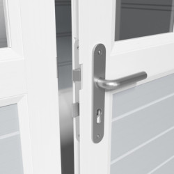 Abri de jardin en PVC 4,9m² DECO gris clair et blanc Grosfillex