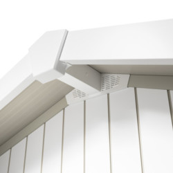 Abri de jardin en PVC 4,9m² DECO blanc et gris vert Grosfillex