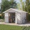 Abri de jardin en PVC 7,5m² DECO blanc et gris vert Grosfillex