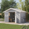 Abri de jardin en PVC 7,5m² DECO gris clair et blanc Grosfillex