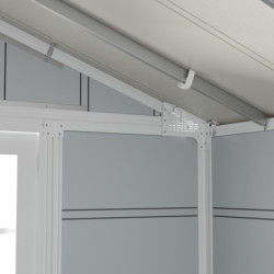 Abri de jardin en PVC 7,5m² DECO gris clair et blanc Grosfillex