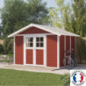 Abri de jardin en PVC 7,5m² DECO rouge et blanc Grosfillex