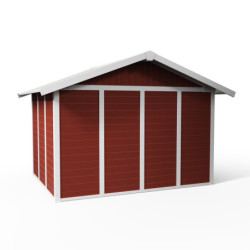 Abri de jardin en PVC 7,5m² DECO rouge et blanc Grosfillex