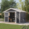 Abri de jardin en PVC 7,5m² DECO gris foncé et blanc Grosfillex