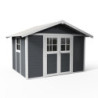 Abri de jardin en PVC 7,5m² DECO gris foncé et blanc Grosfillex