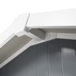 Abri de jardin en PVC 7,5m² DECO gris foncé et blanc Grosfillex