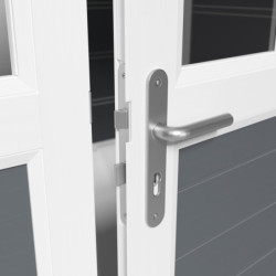 Abri de jardin en PVC 7,5m² DECO gris foncé et blanc Grosfillex