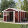 Abri de jardin en PVC 11,2m² DECO rouge et blanc Grosfillex
