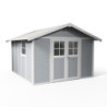 Abri de jardin en PVC 11,2m² DECO gris clair et blanc Grosfillex