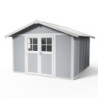 Abri de jardin en PVC 11,2m² DECO gris clair et blanc Grosfillex