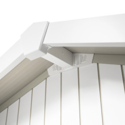 Abri de jardin en PVC 11,2m² DECO blanc et gris vert Grosfillex