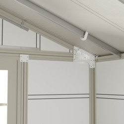 Abri de jardin en PVC 11,2m² DECO blanc et gris vert Grosfillex