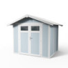 Abri de jardin en PVC 4,9m² UTILITY blanc et gris bleu Grosfillex