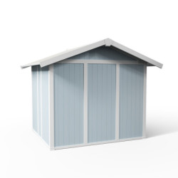 Abri de jardin en PVC 4,9m² UTILITY blanc et gris bleu Grosfillex