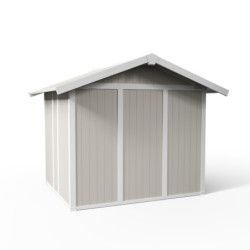 Abri de jardin 4,9m² en PVC blanc et gris vert, UTILITY Grosfillex