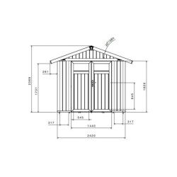 Abri de jardin 4,9m² en PVC blanc et gris vert, UTILITY Grosfillex