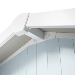 Abri de jardin en PVC 7,53m² UTILITY blanc et gris bleu Grosfillex