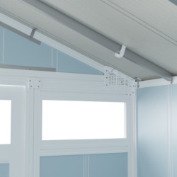 Abri de jardin en PVC 7,53m² UTILITY blanc et gris bleu Grosfillex