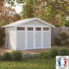 Abri de jardin en PVC 7,53m² UTILITY blanc et gris vert Grosfillex