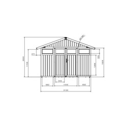 Abri de jardin en PVC 7,53m² UTILITY blanc et gris vert Grosfillex