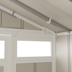 Abri de jardin en PVC 7,53m² UTILITY blanc et gris vert Grosfillex