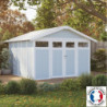 Abri de jardin en PVC 11,2m² UTILITY blanc et gris bleu Grosfillex
